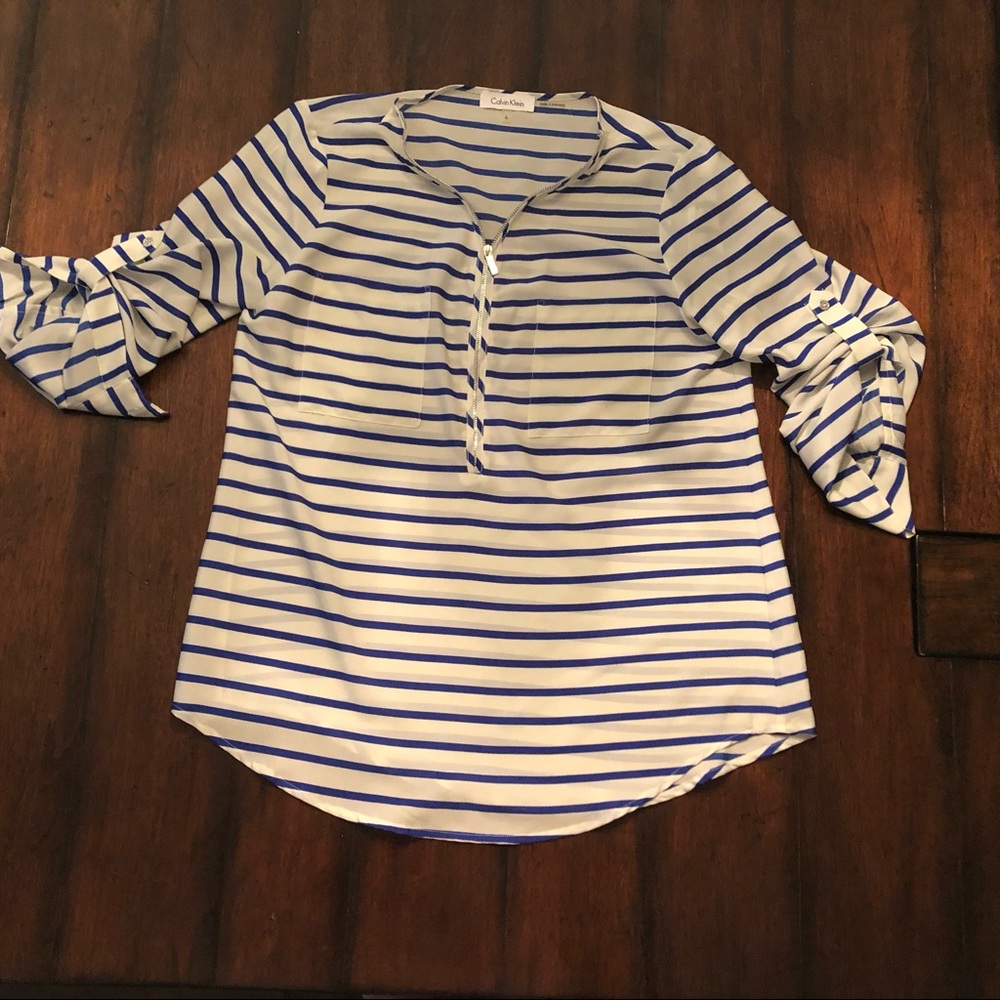 Calvin Klein Nautical Blue & White Tunic Top